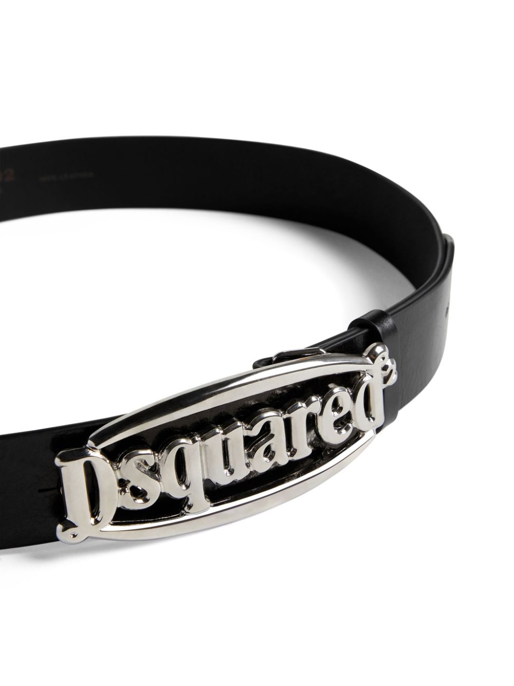 logo-buckle leather belt - 4