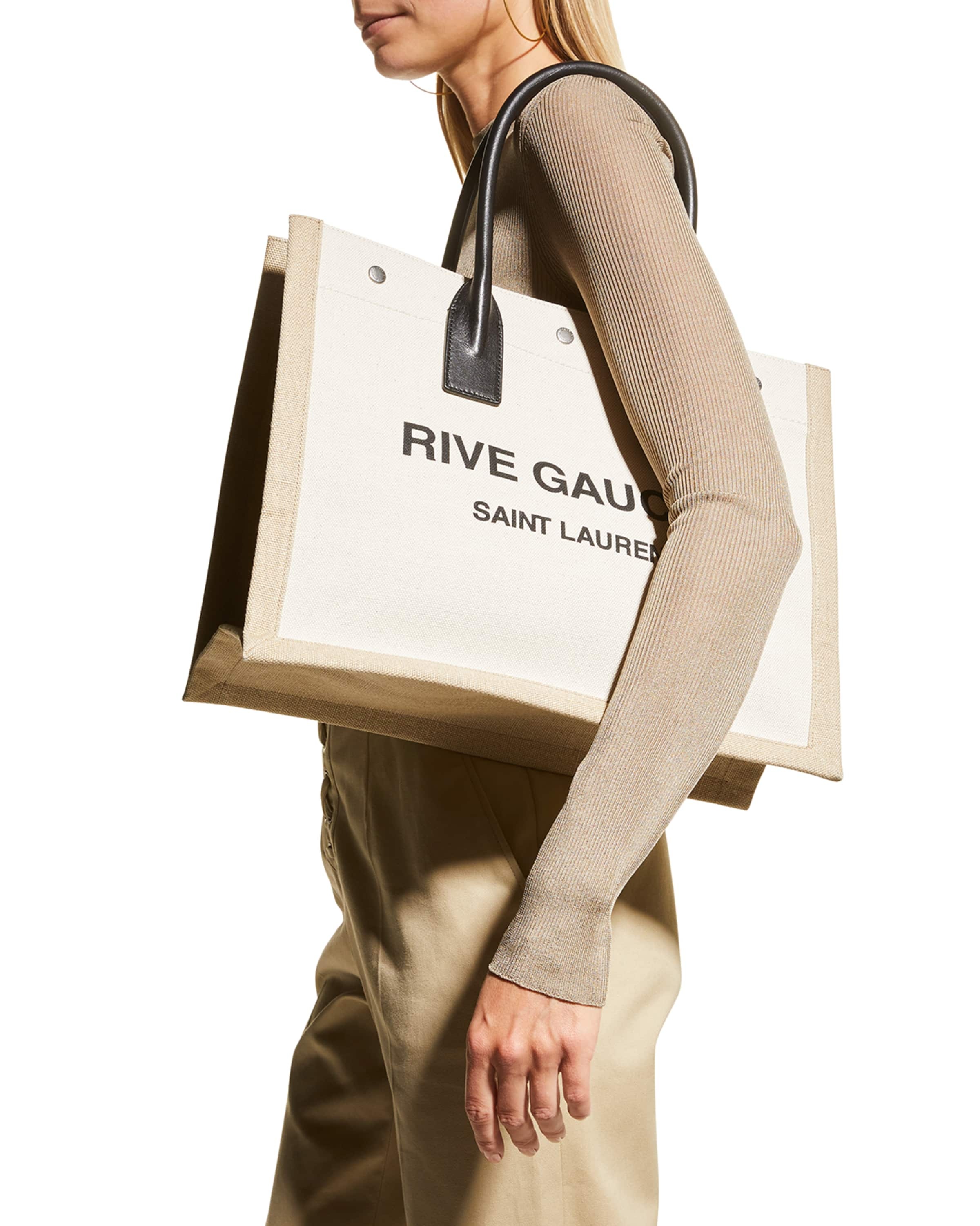 Rive Gauche Small Canvas East-West Tote Bag - 5
