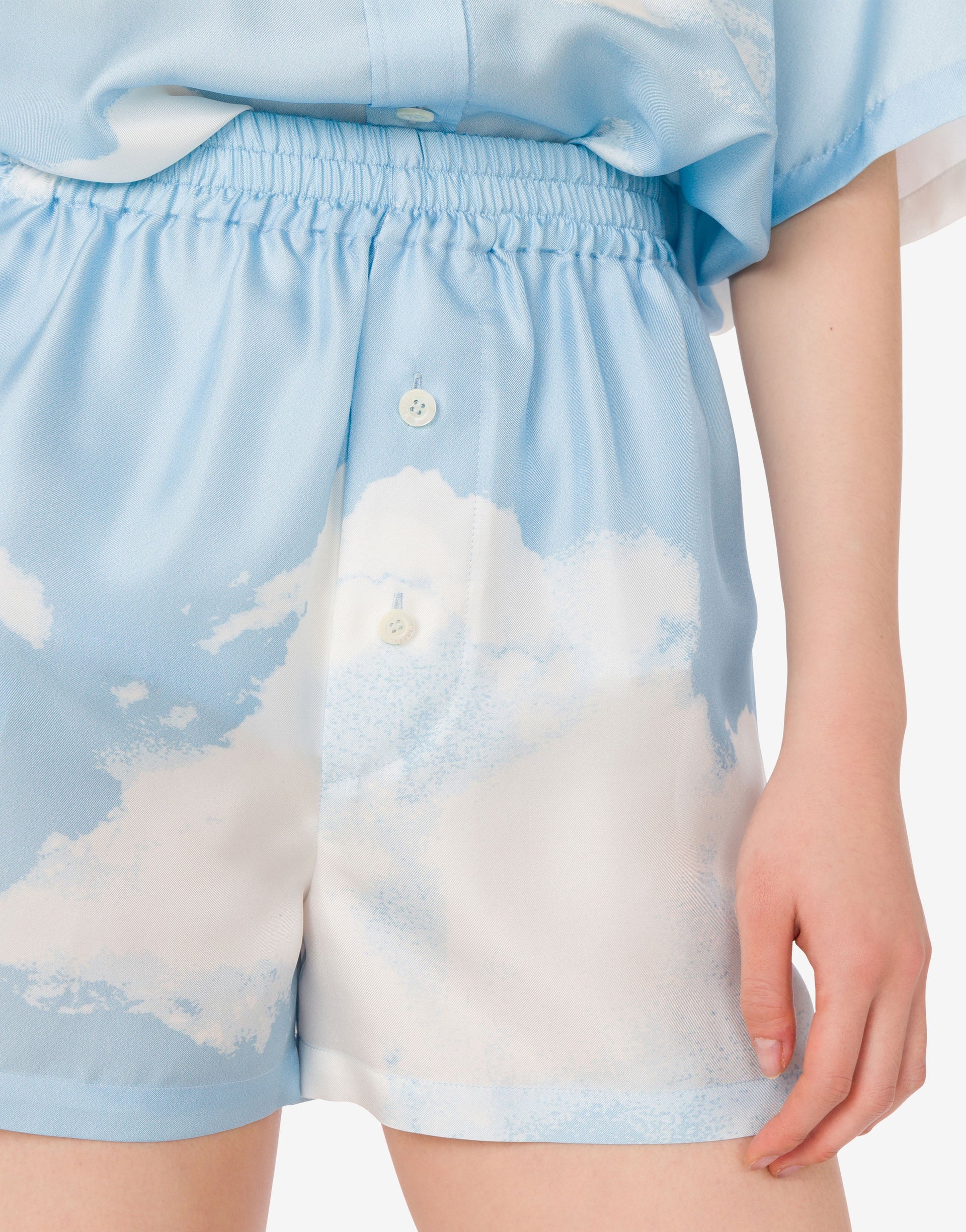 SILK TWILL SHORTS ARCHIVE CLOUDS - 3