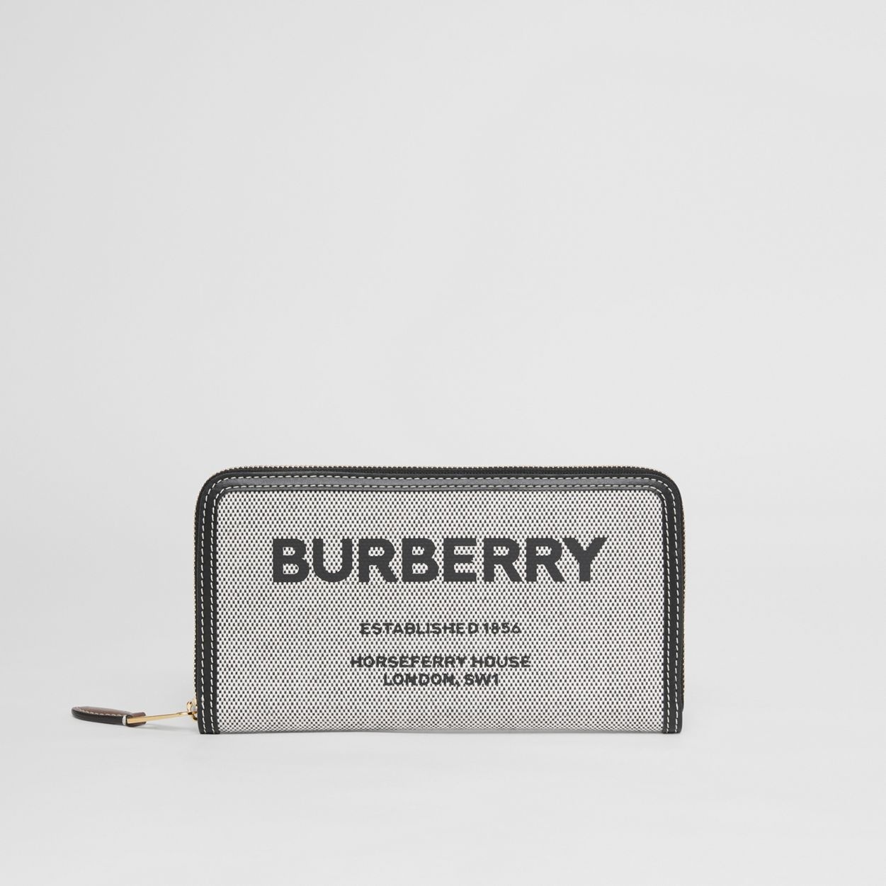 Horseferry Print Canvas and Leather Ziparound Wallet - 3