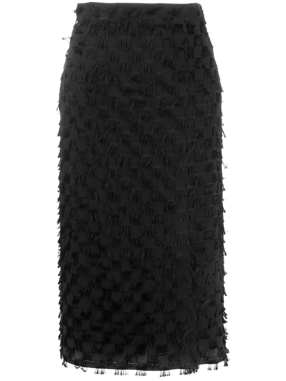 fringed mid-length skirt - 1