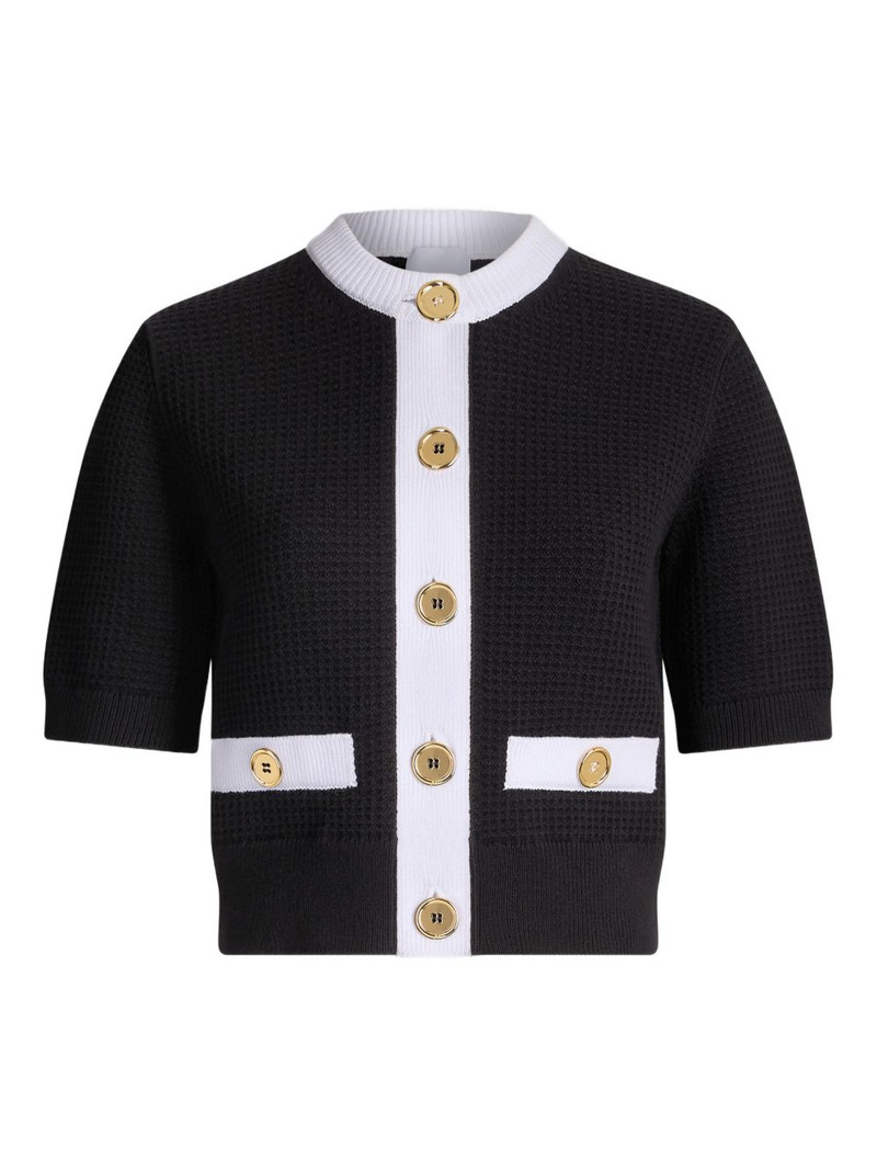 collarless textured top 1