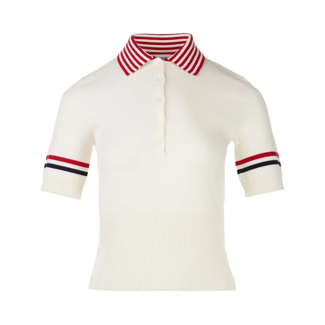 Short Sleeve Striped Polo - 1