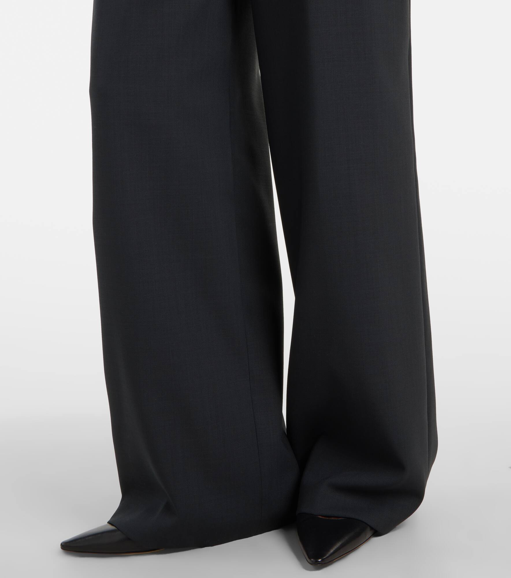 High-rise virgin wool twill pants - 5