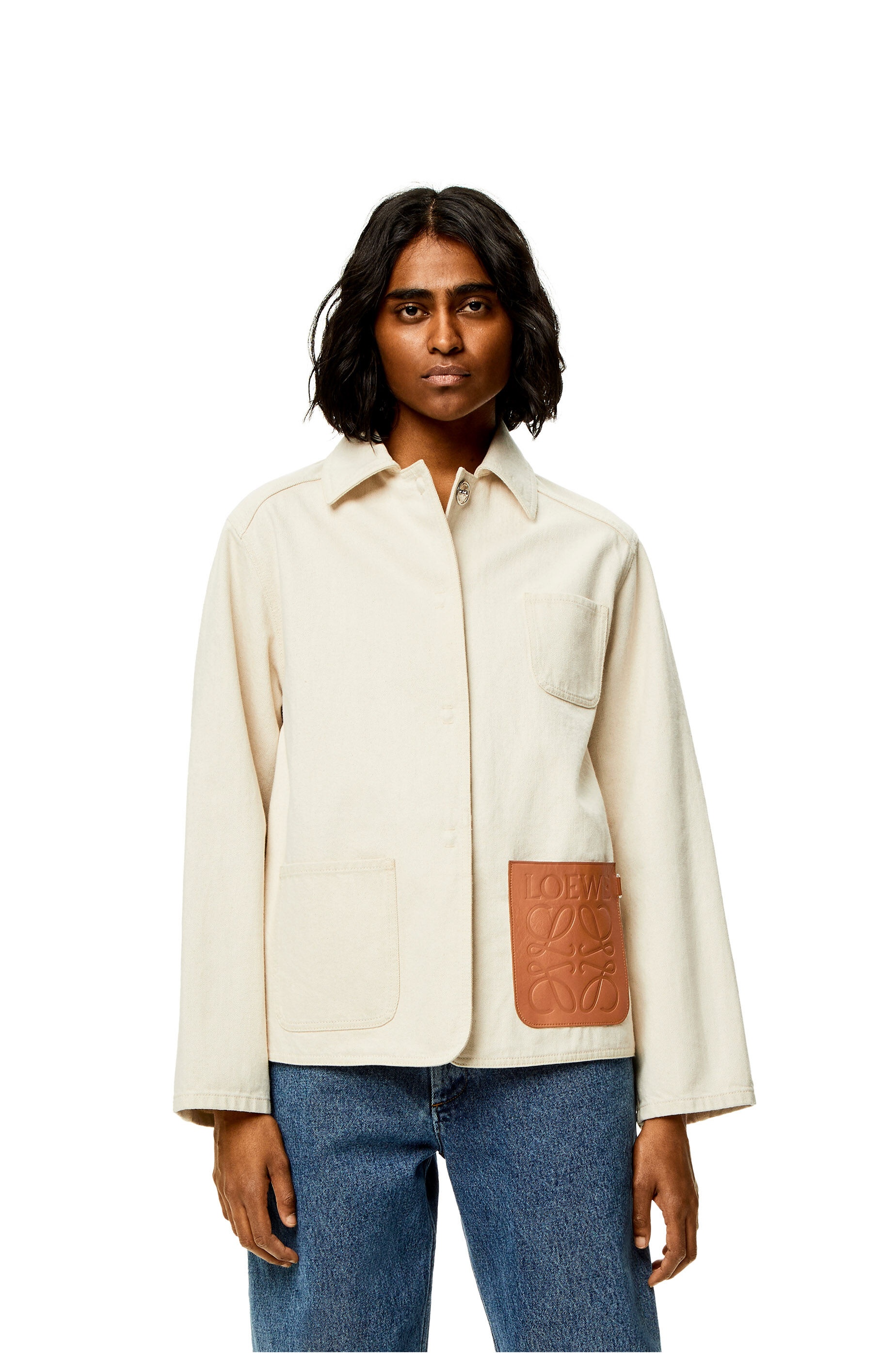 Workwear jacket in cotton and linen - 3