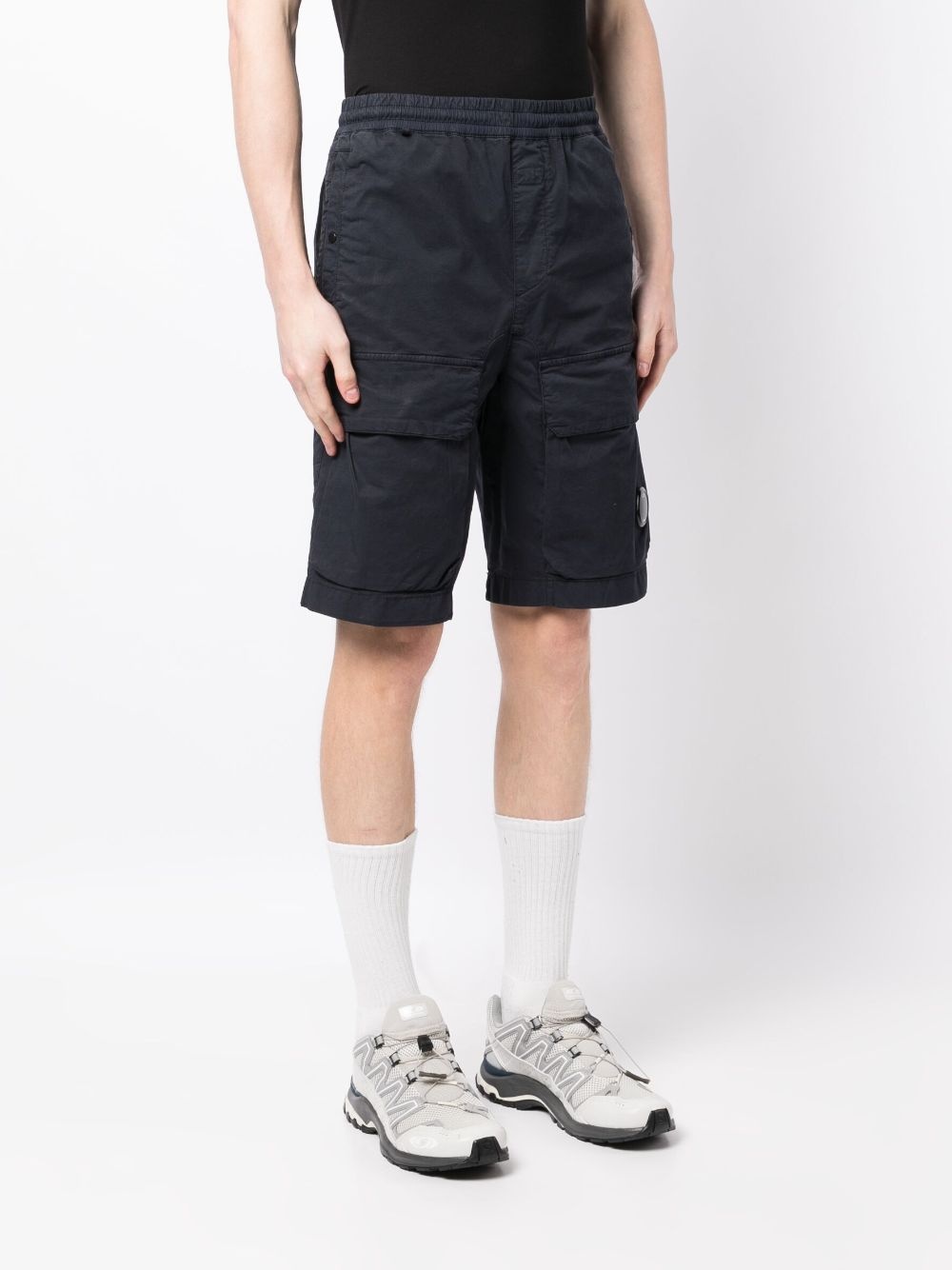 logo-patch cotton shorts - 3