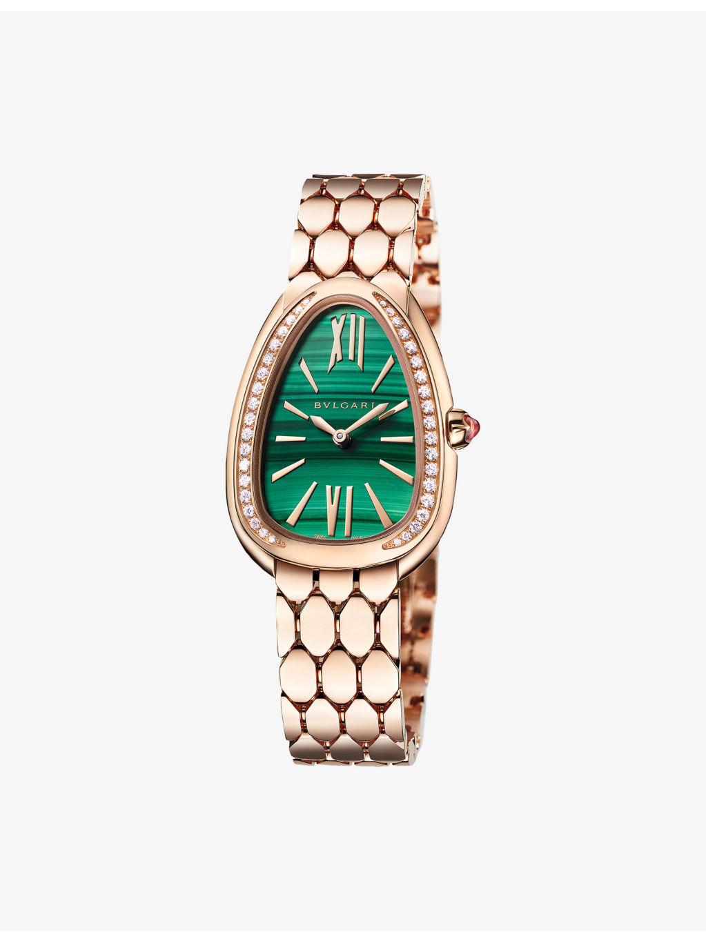 Serpenti Seduttori 18ct Rose Gold, 0.38ct Diamonds And 0.108ct Rubellite Quartz Watch - 7