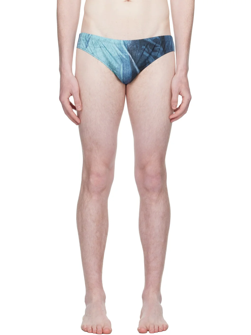 Blue Printed Water Swim Briefs - 1