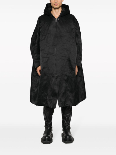 Rick Owens zip-up textured hooded coat outlook
