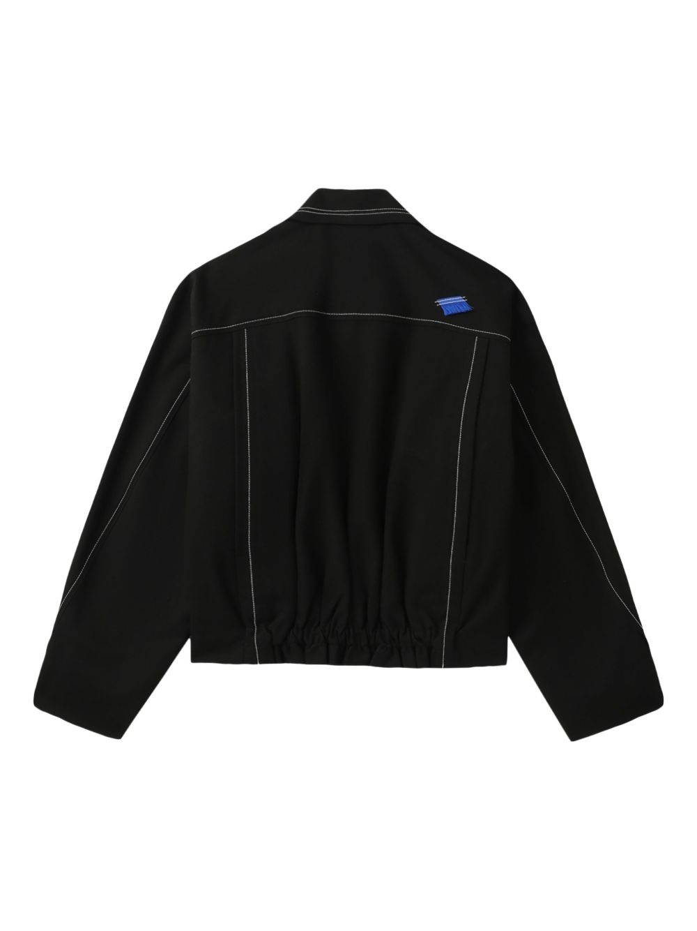 contrast-stitch zip-up jacket - 6