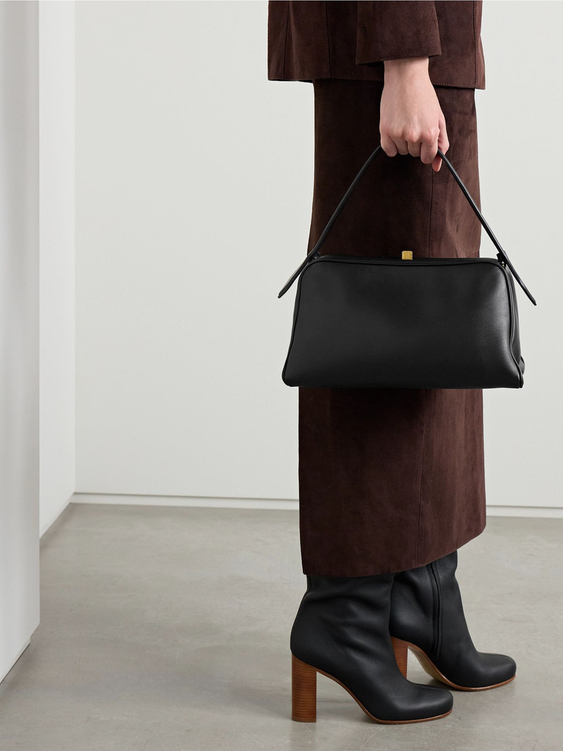 KHAITE Cate leather tote Black outlook