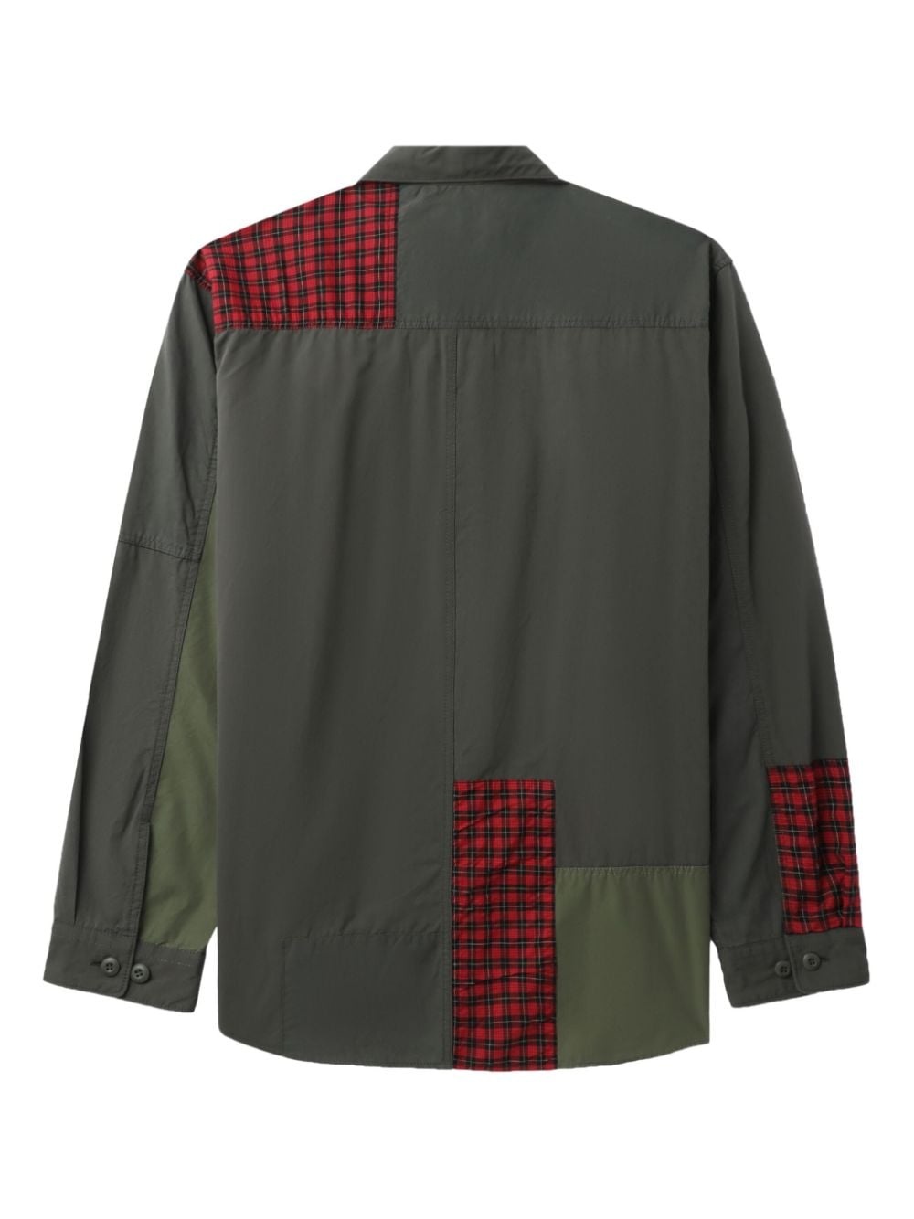 panelled button-up cotton shirt - 6