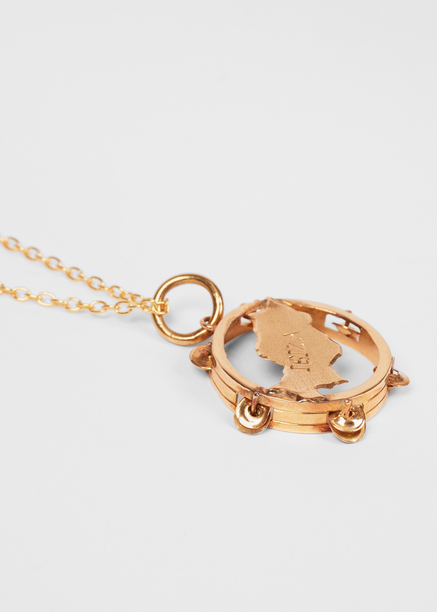'Articulated Ibiza Tambourine' Vintage Gold Necklace by Baroque Rocks - 3