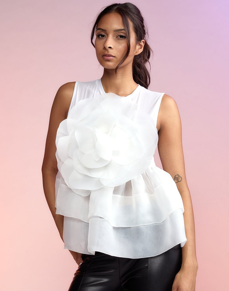 Chloe Organza Flower Top 5