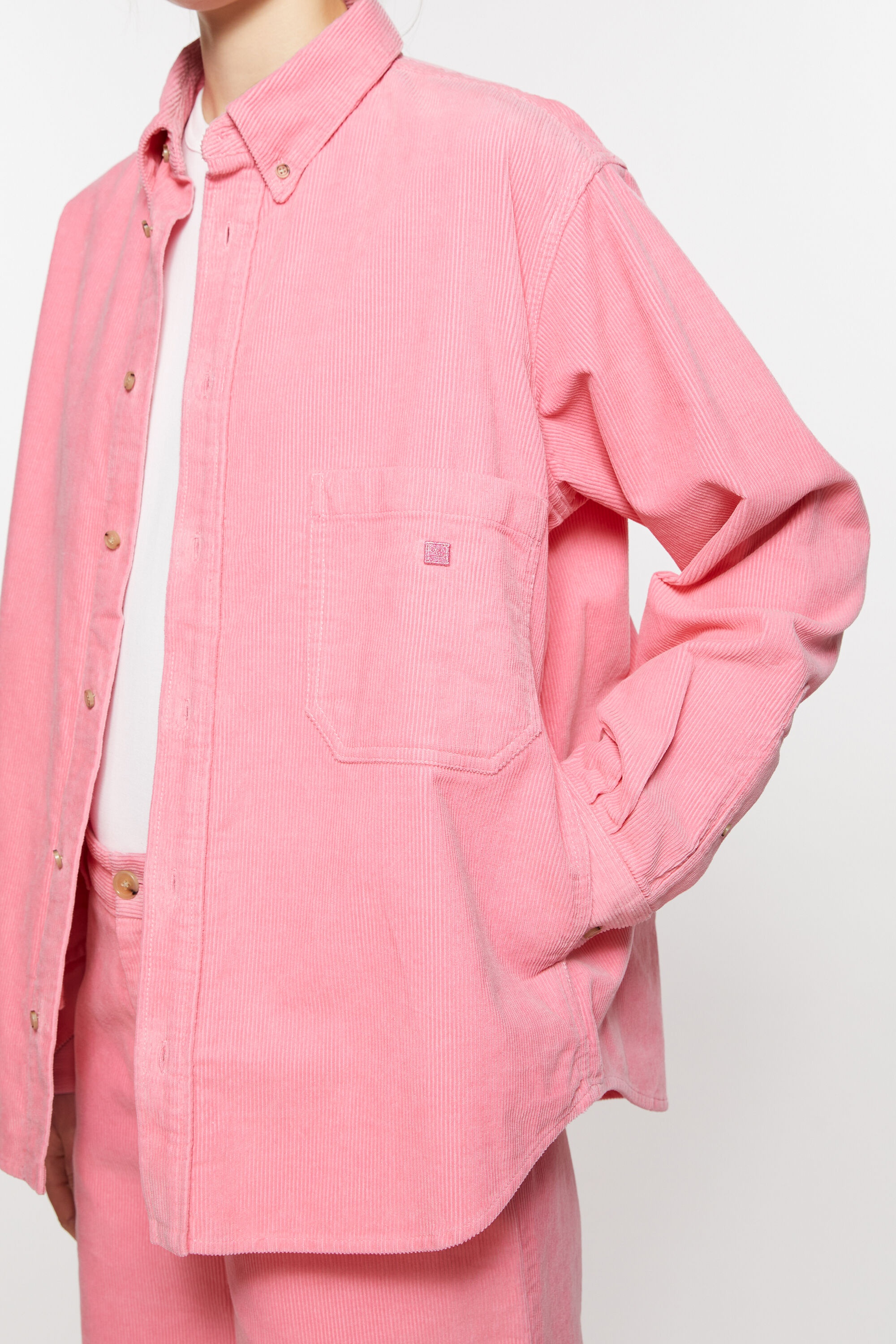 Corduroy overshirt - Tango pink - 6