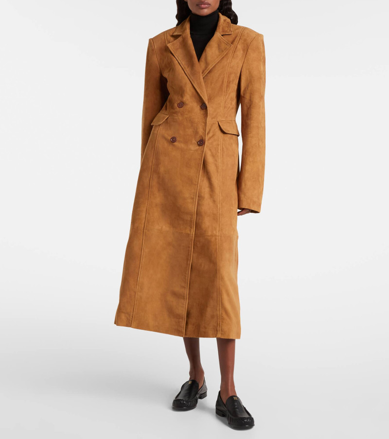 Double-breasted suede coat 7