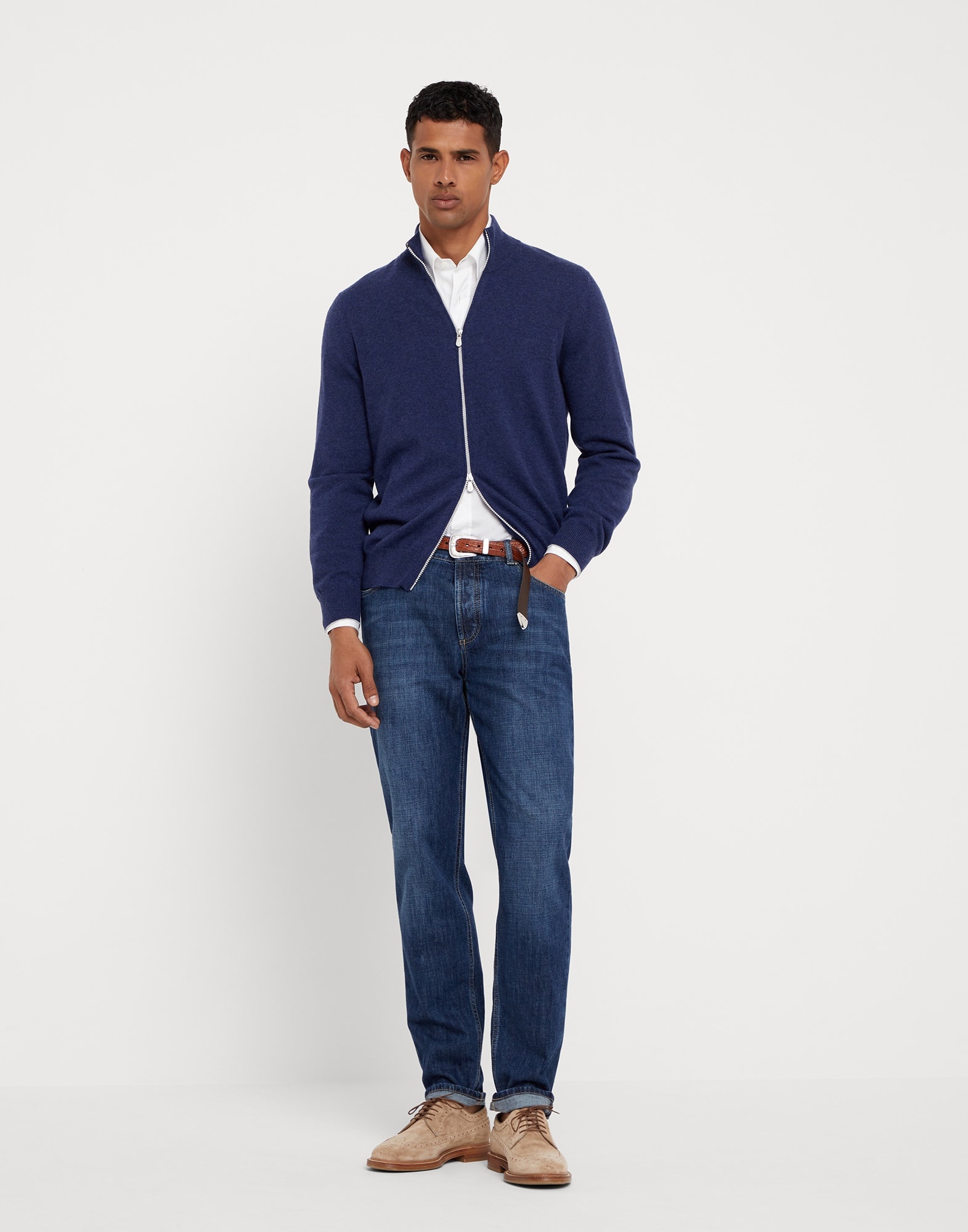 Cashmere turtleneck cardigan with zipper - 5