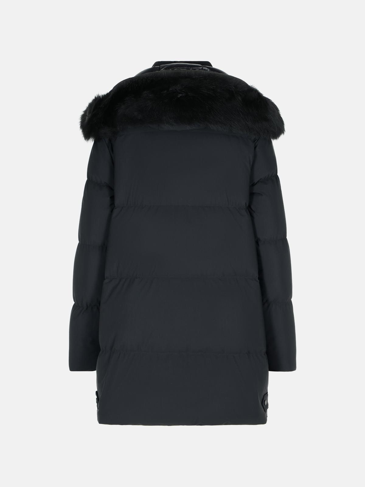'CHELIA 3Q' BLACK POLYAMIDE BLEND DOWN JACKET - 3