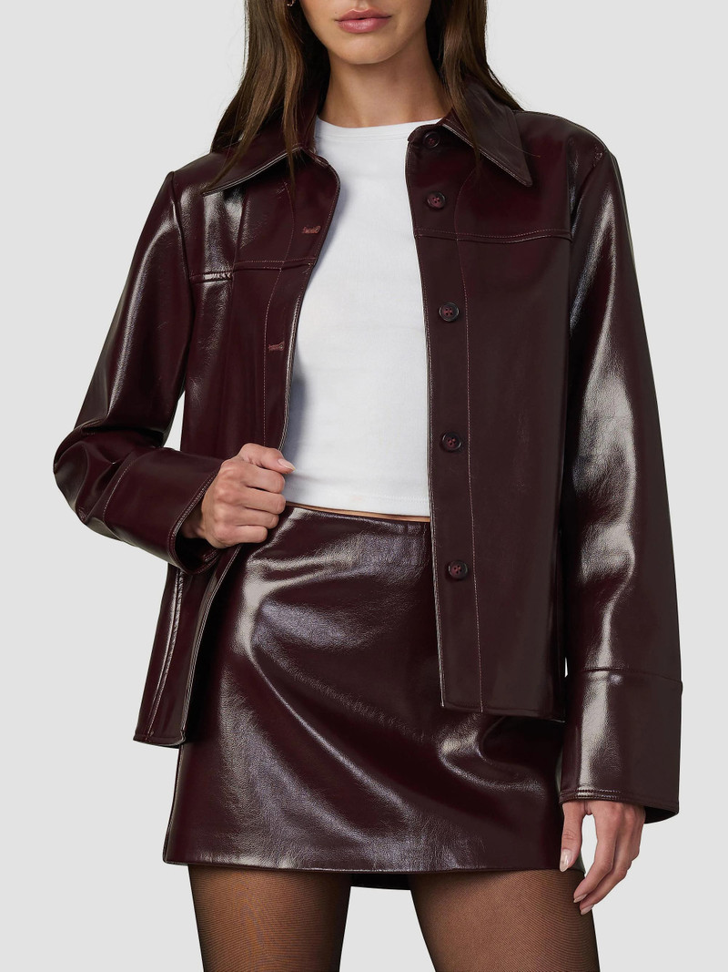 Women's The Daisy Faux Leather Jacket - Bordeaux 3