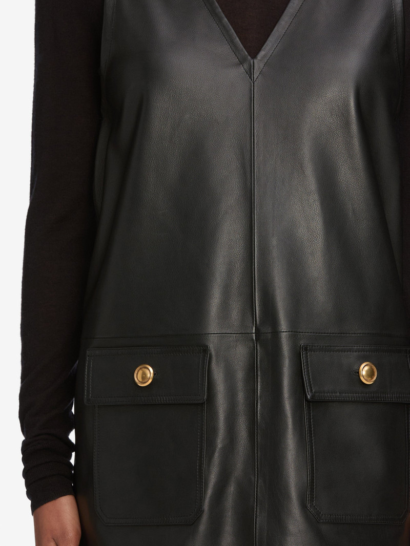 The Leather Pinafore Dress in Black 3