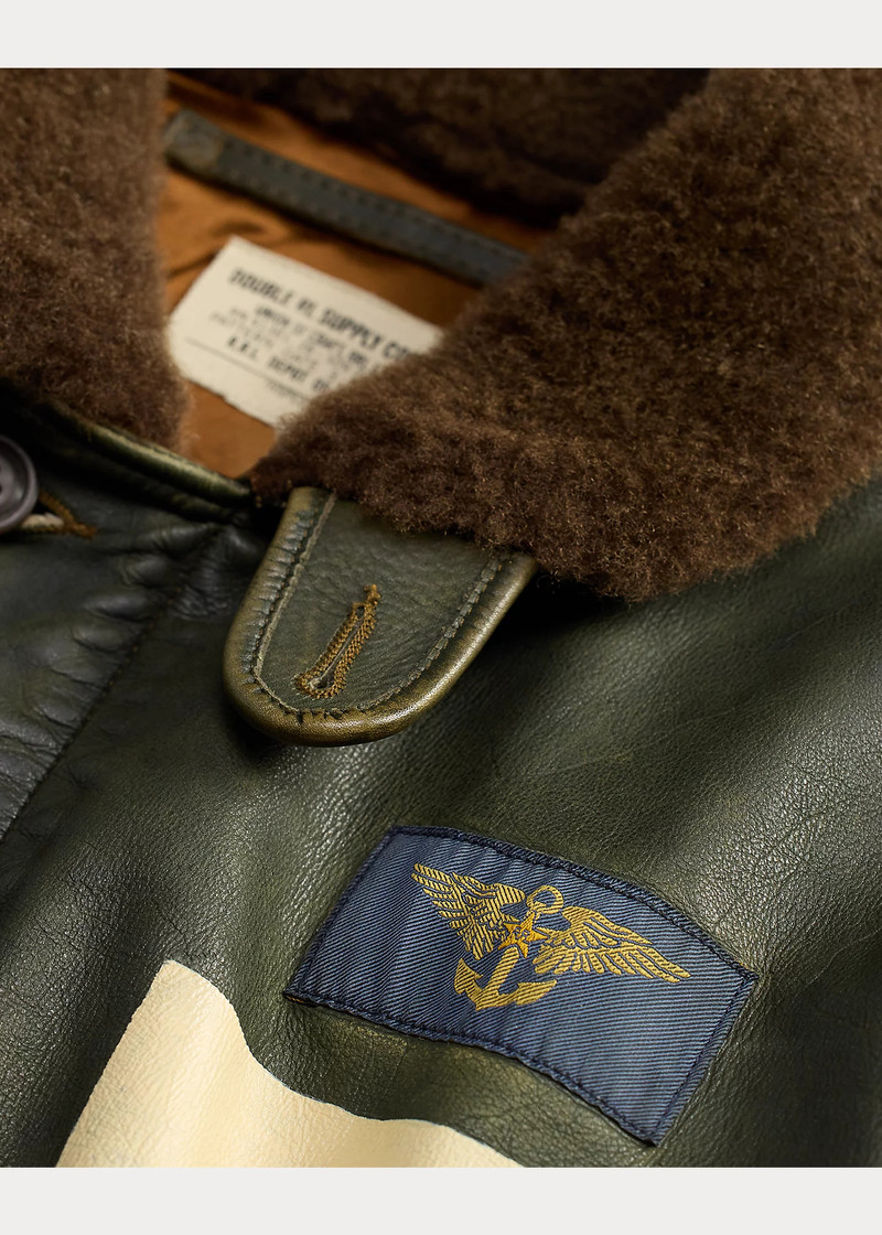 Shearling-Collar Leather Jacket 4