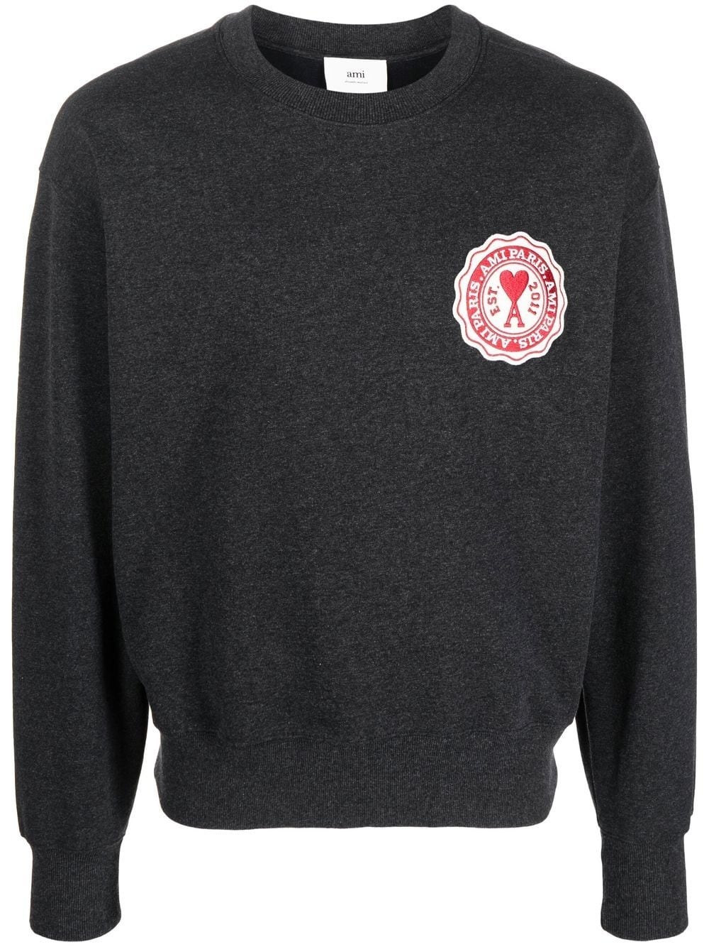 logo-patch crew-neck sweatshirt - 1