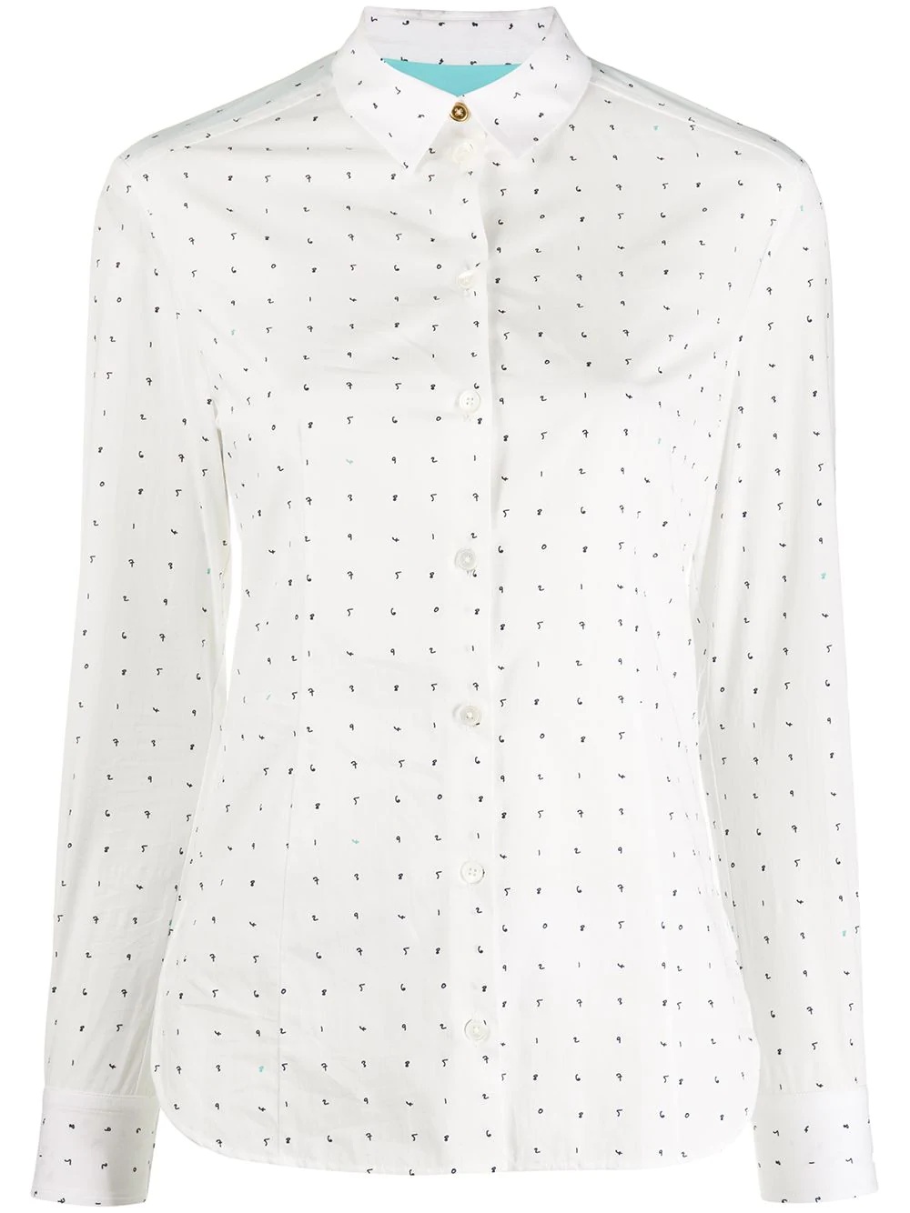 number-print cotton shirt - 1