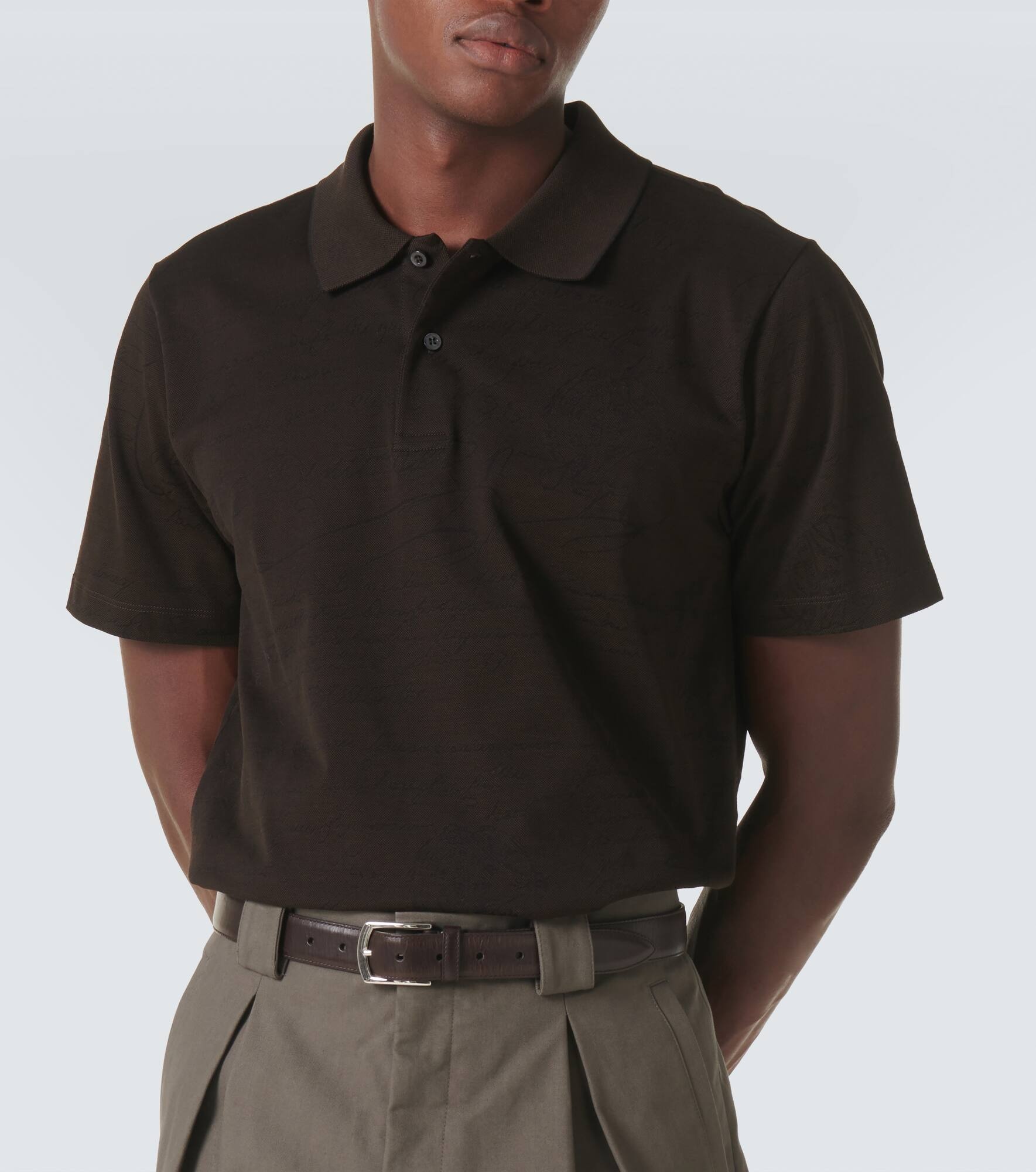 Scritto cotton piqué polo shirt - 5