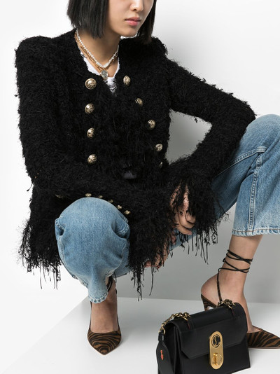 Balmain fringed tweed jacket outlook