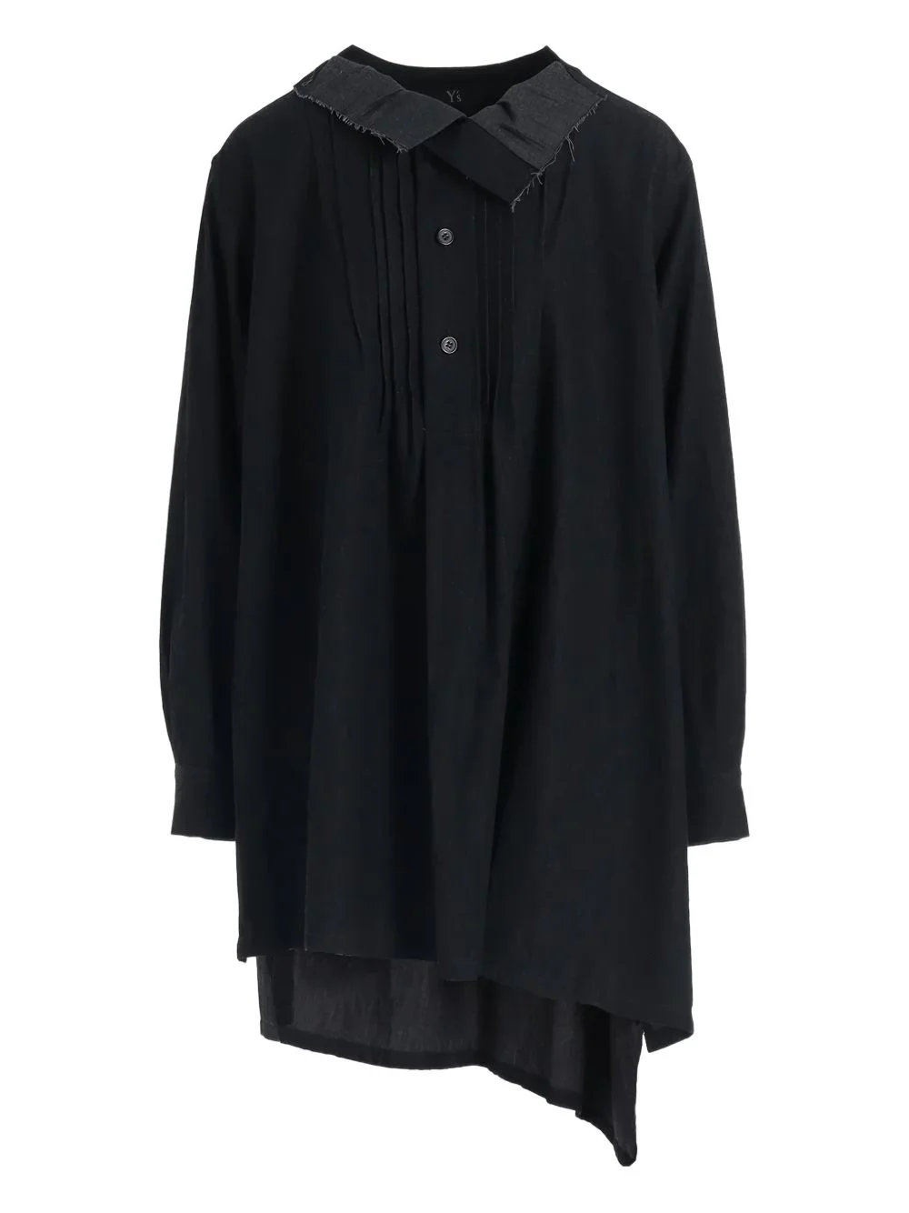button-placket asymmetric blouse - 1