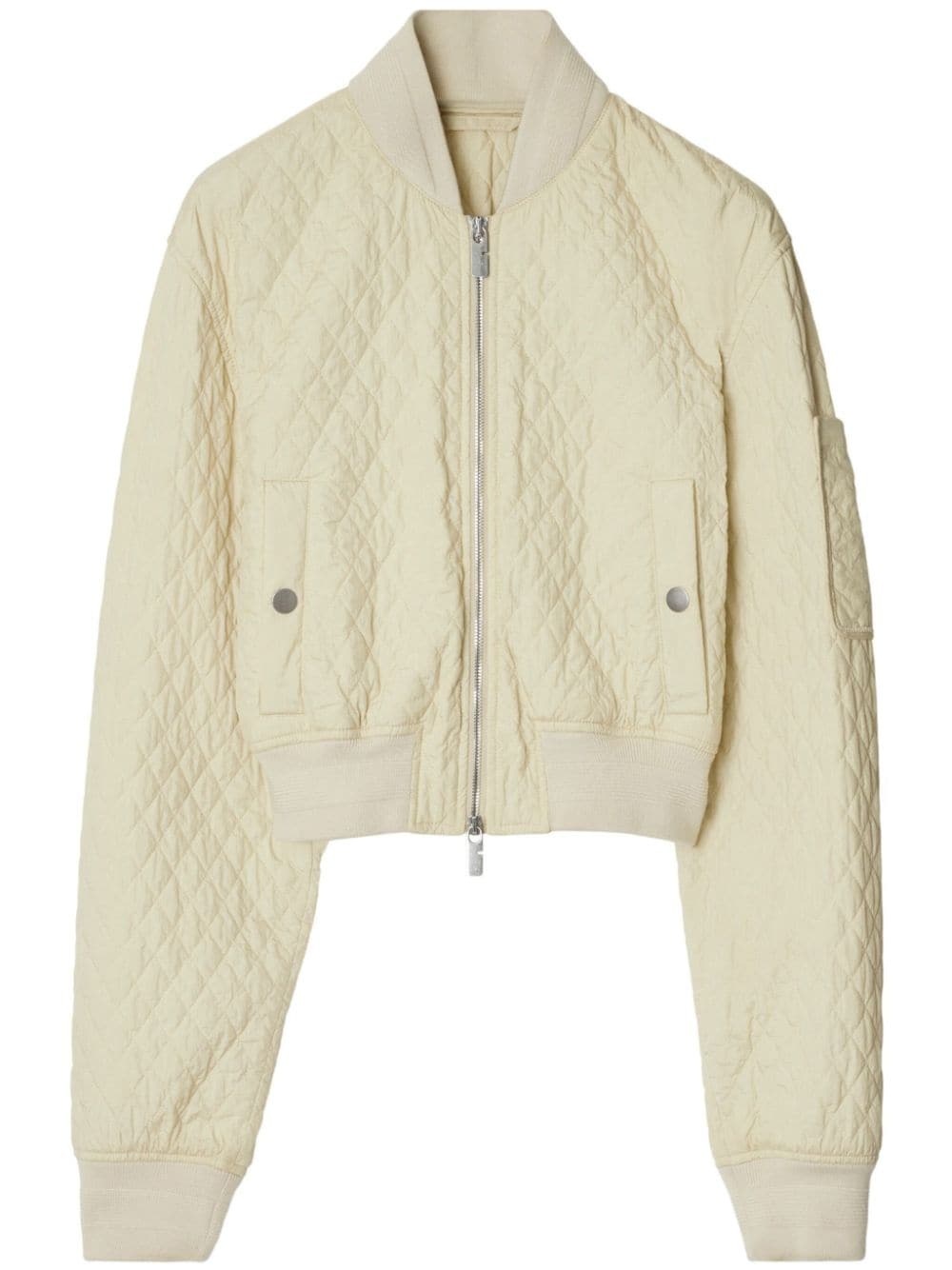 quilted cropped bomber jacket - 1