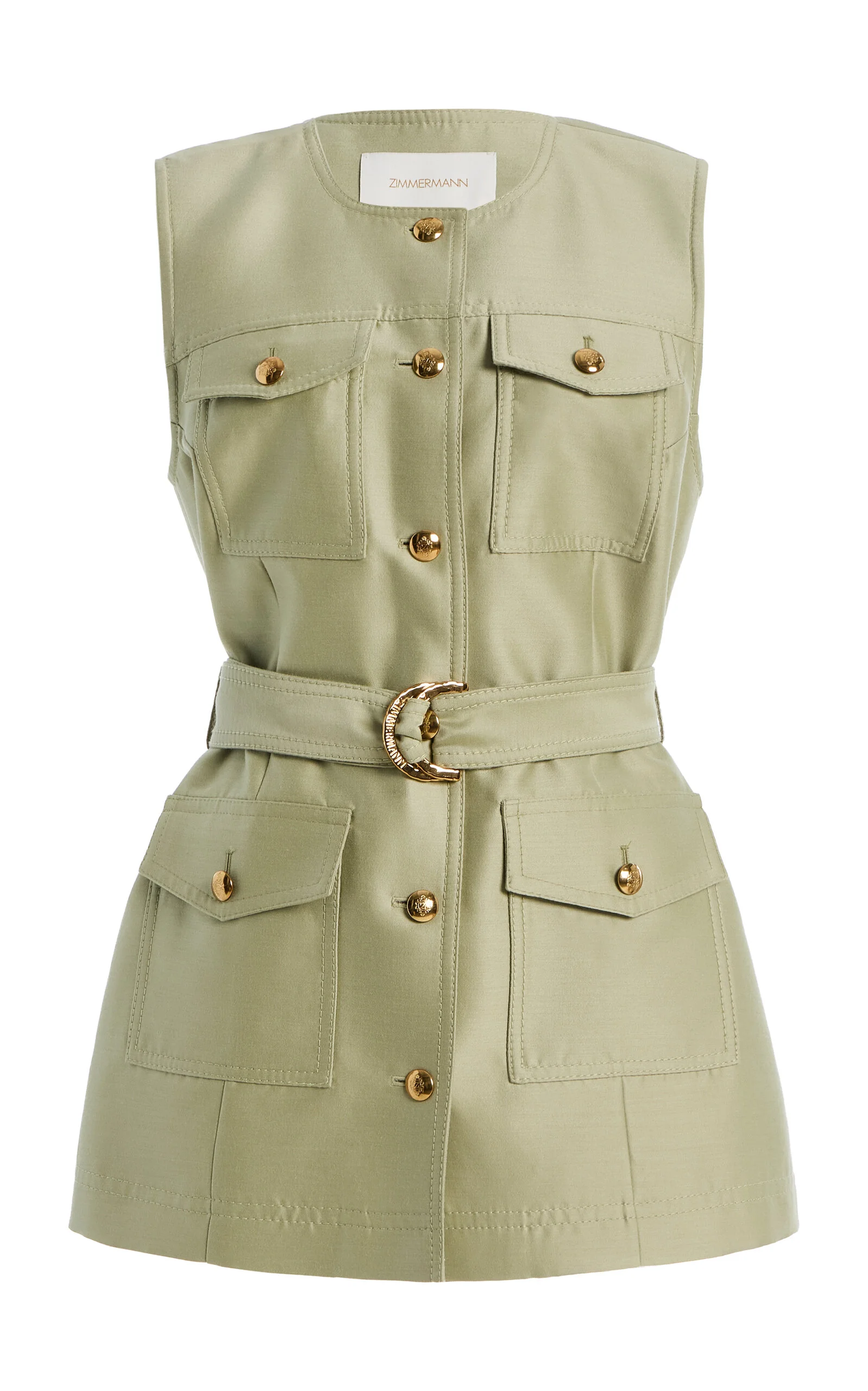 Luna Wool-Silk Utility Vest green - 1