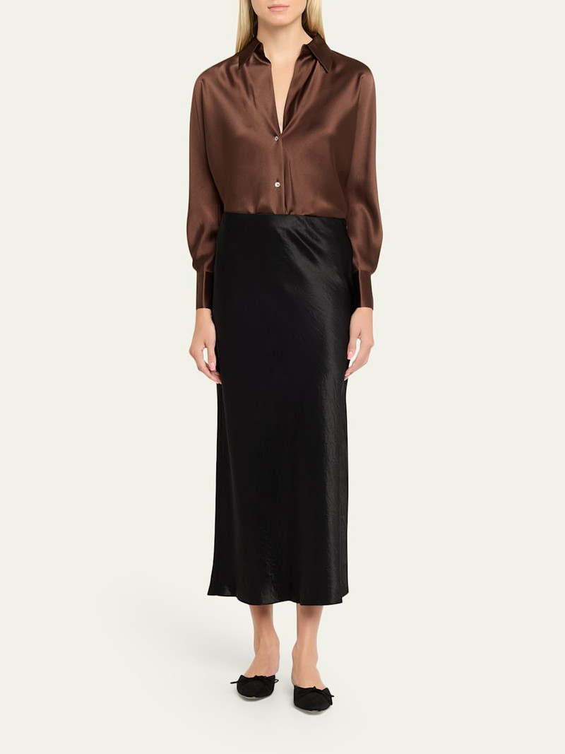 Vince Side-Slit Satin Slip Skirt outlook