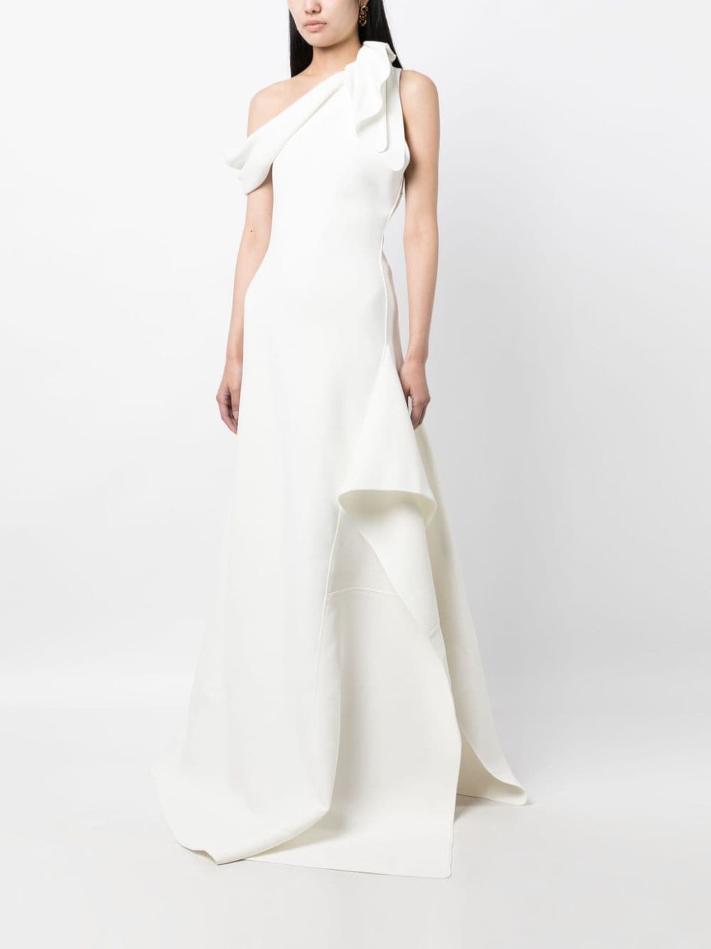 asymmetric off-shoulder gown - 2