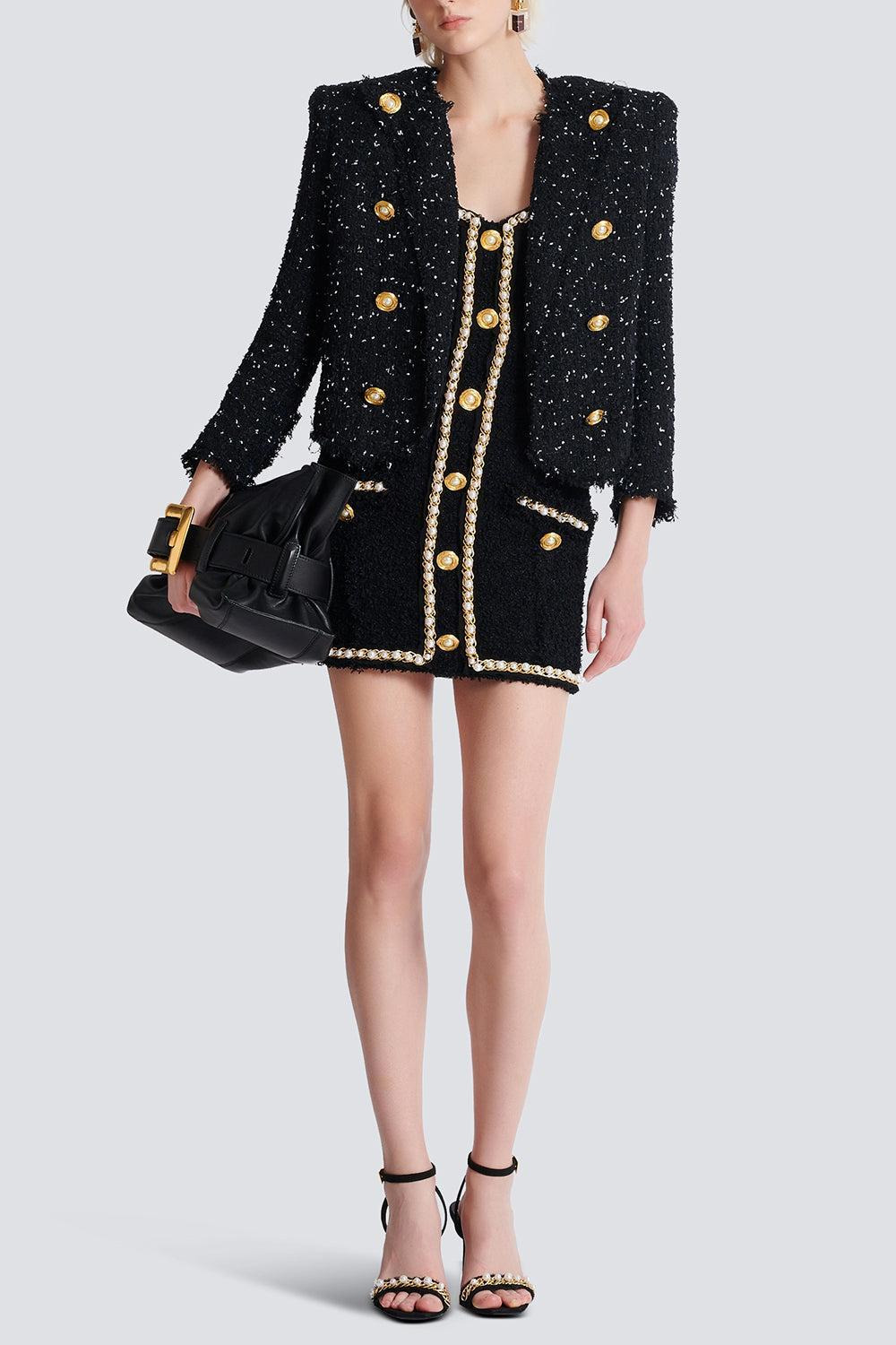 Open Neck Chain Detail Dress - 5