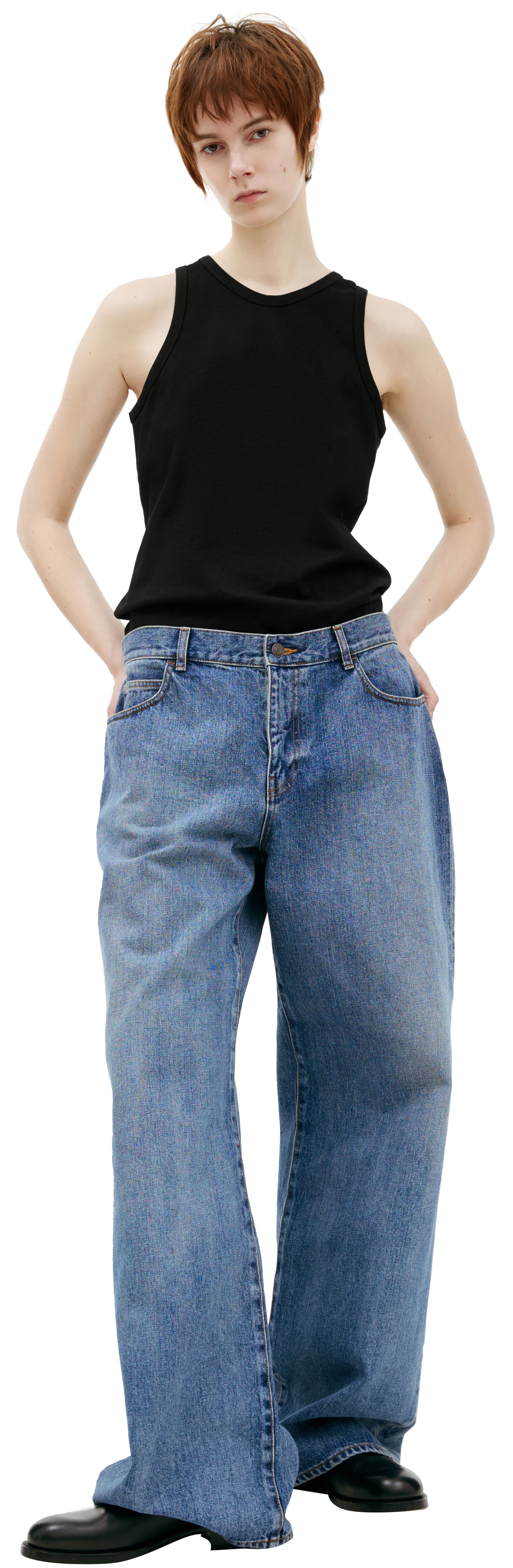 STRAIGHT COTTON JEANS - 2