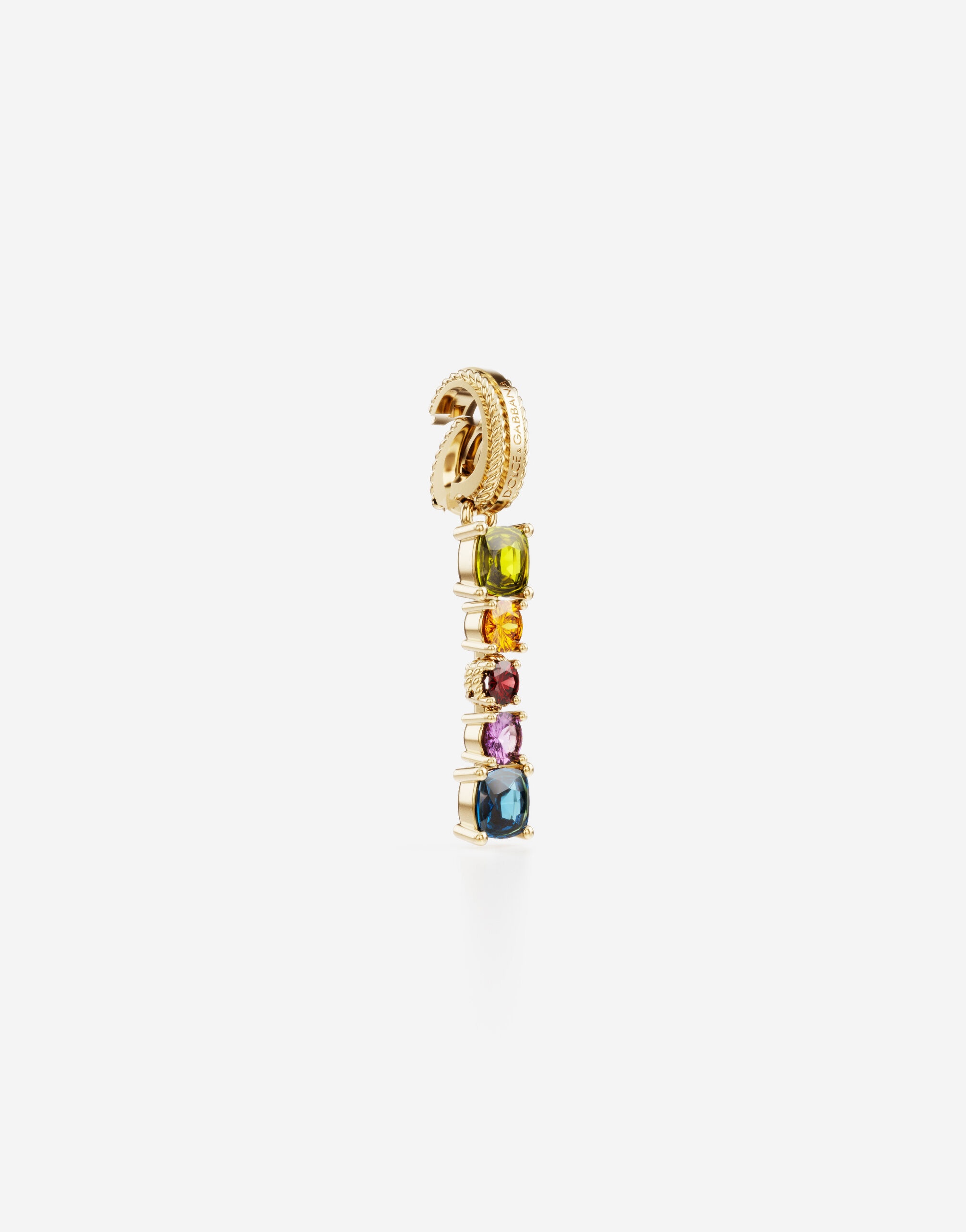 Charm I Lettering 18-carat yellow gold and multicolored gems - 2
