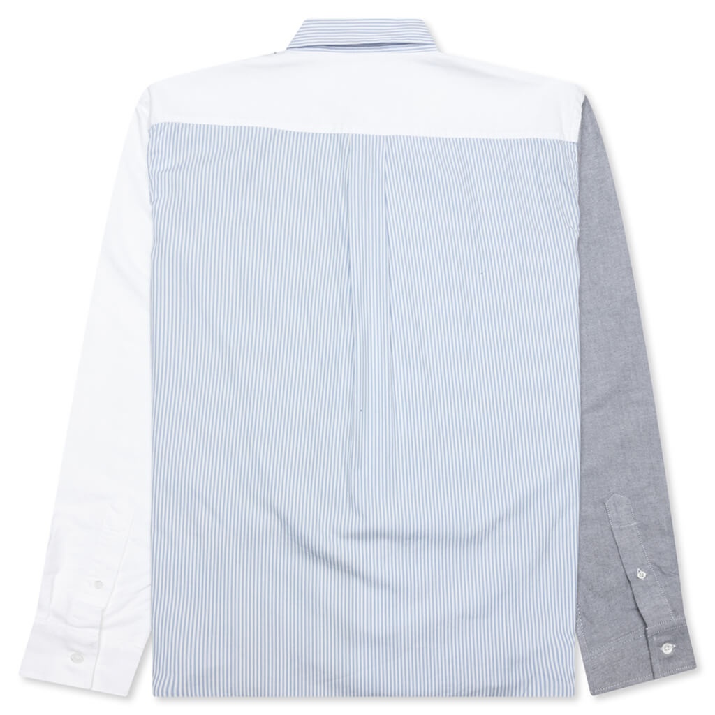 CLASSIC FIT PATCHWORK SHIRT - LIGHT BLUE/GREY - 2