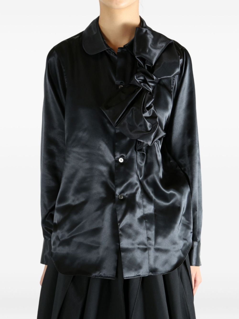 satin ruffled blouse - 3