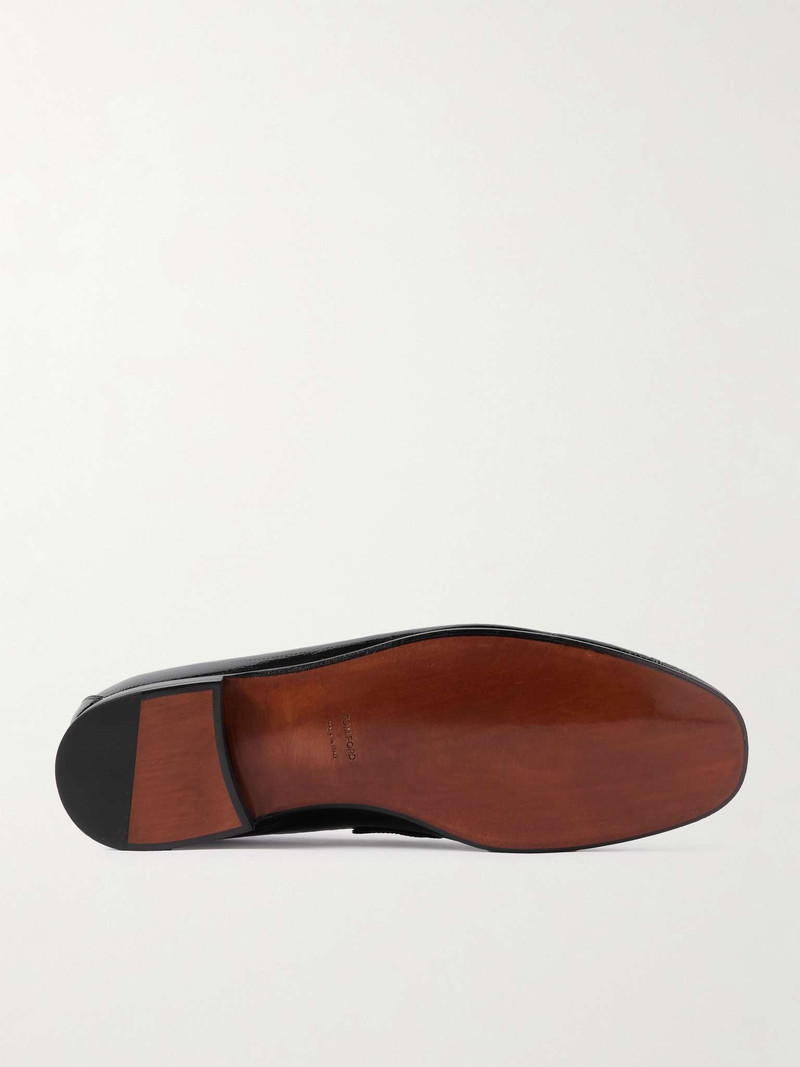 TOM FORD Gigi Chain-Embellished Patent-Leather Loafers outlook