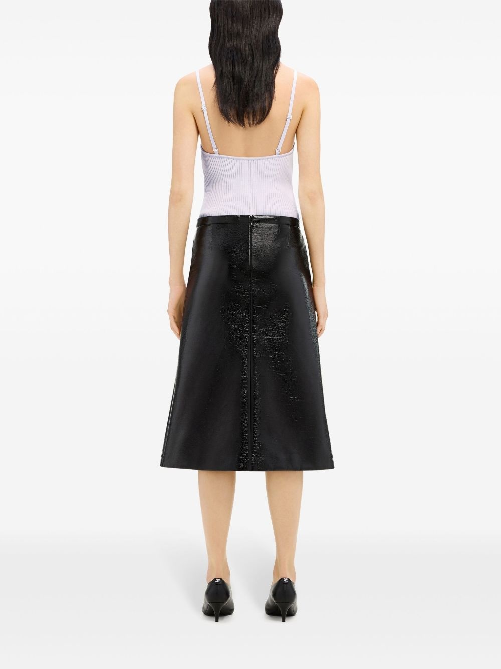 logo-embroidered ribbed tank top - 4