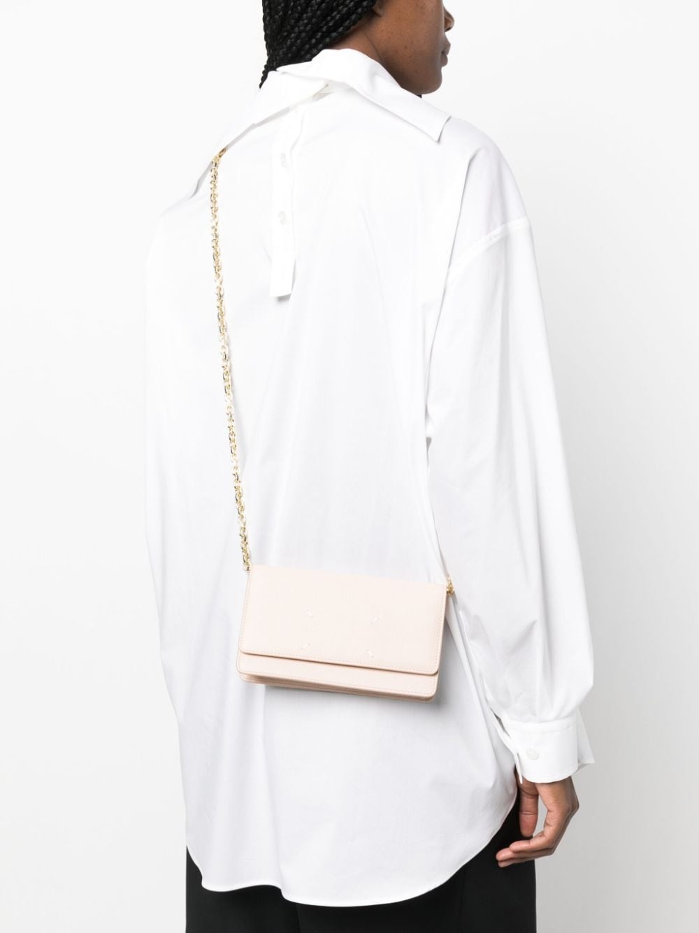 four-stitch leather shoulder bag - 2