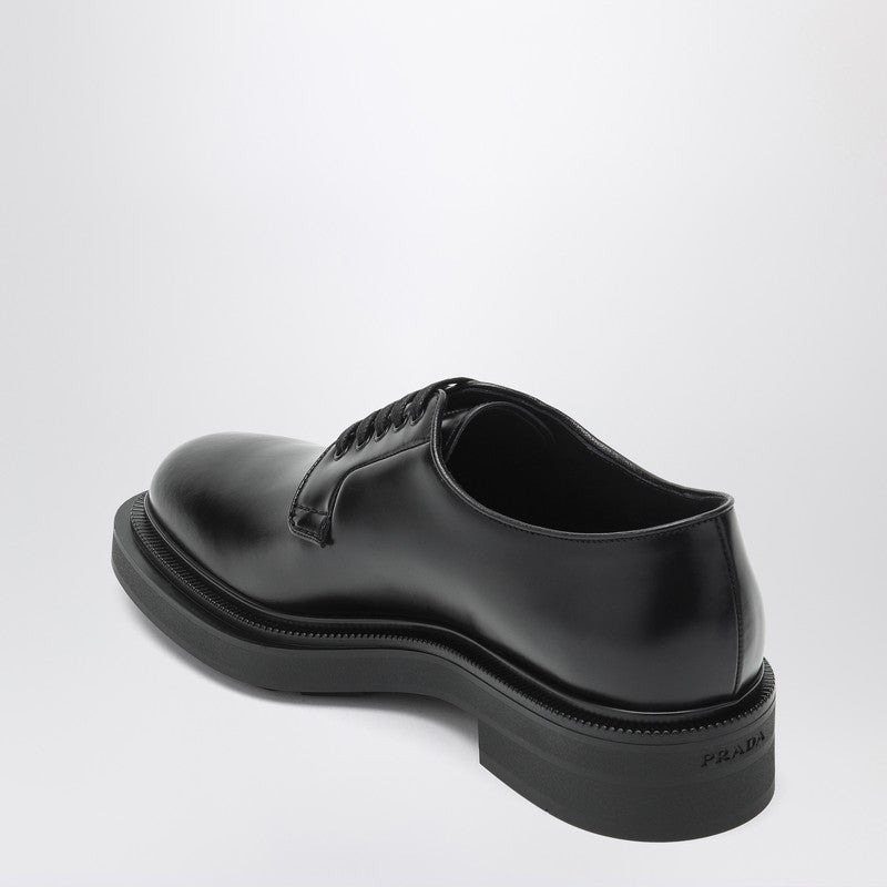 Prada Black Lace-Up Shoes In Polished Leather Men - 2