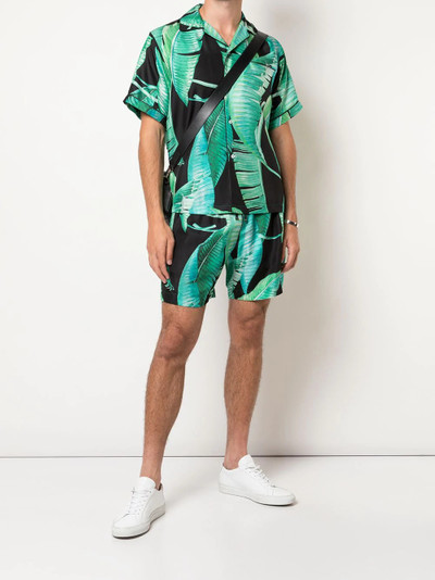 AMIRI banana leaf satin shorts outlook