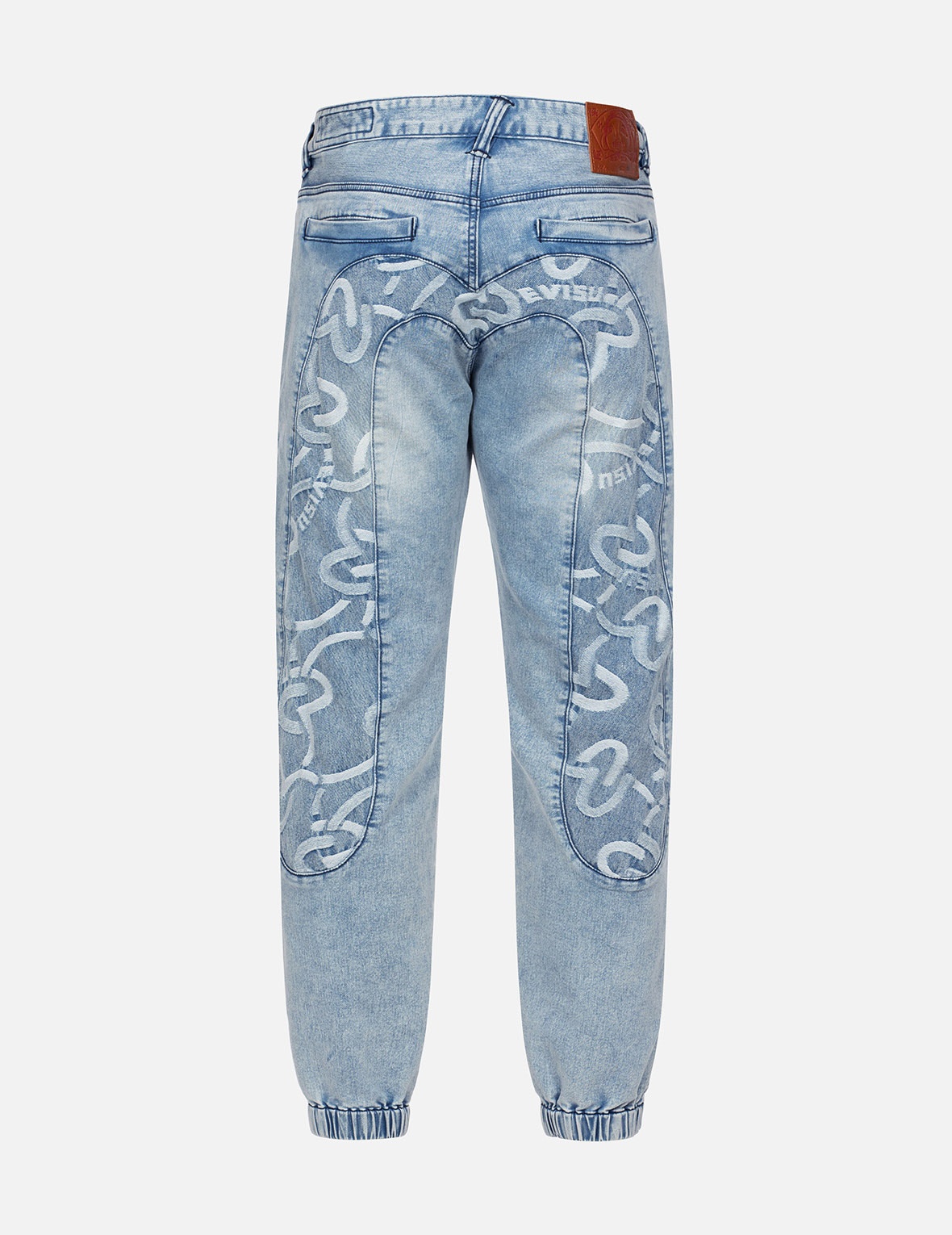 ALLOVER SEAGULL JACQUARD INSERTED DAICOCK REGULAR FIT DENIM JOGGERS - 2