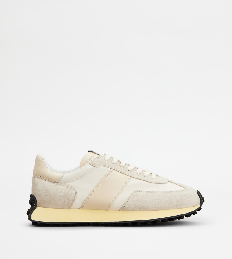 T VINTAGE SNEAKERS IN SUEDE AND TECHNICAL FABRIC - BEIGE, OFF WHITE 1