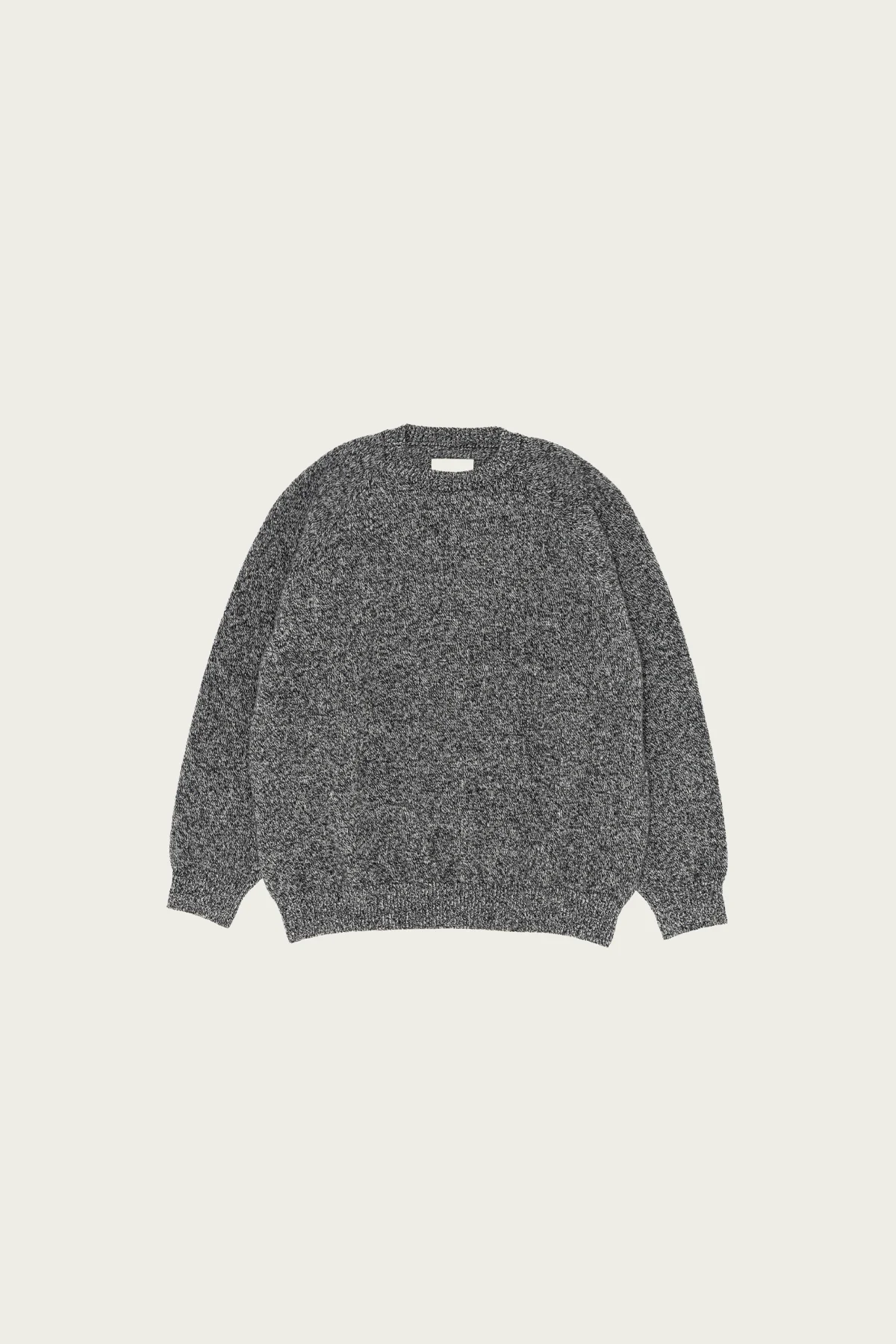 Raglan Crew Neck Knit - Black & Gray - 1