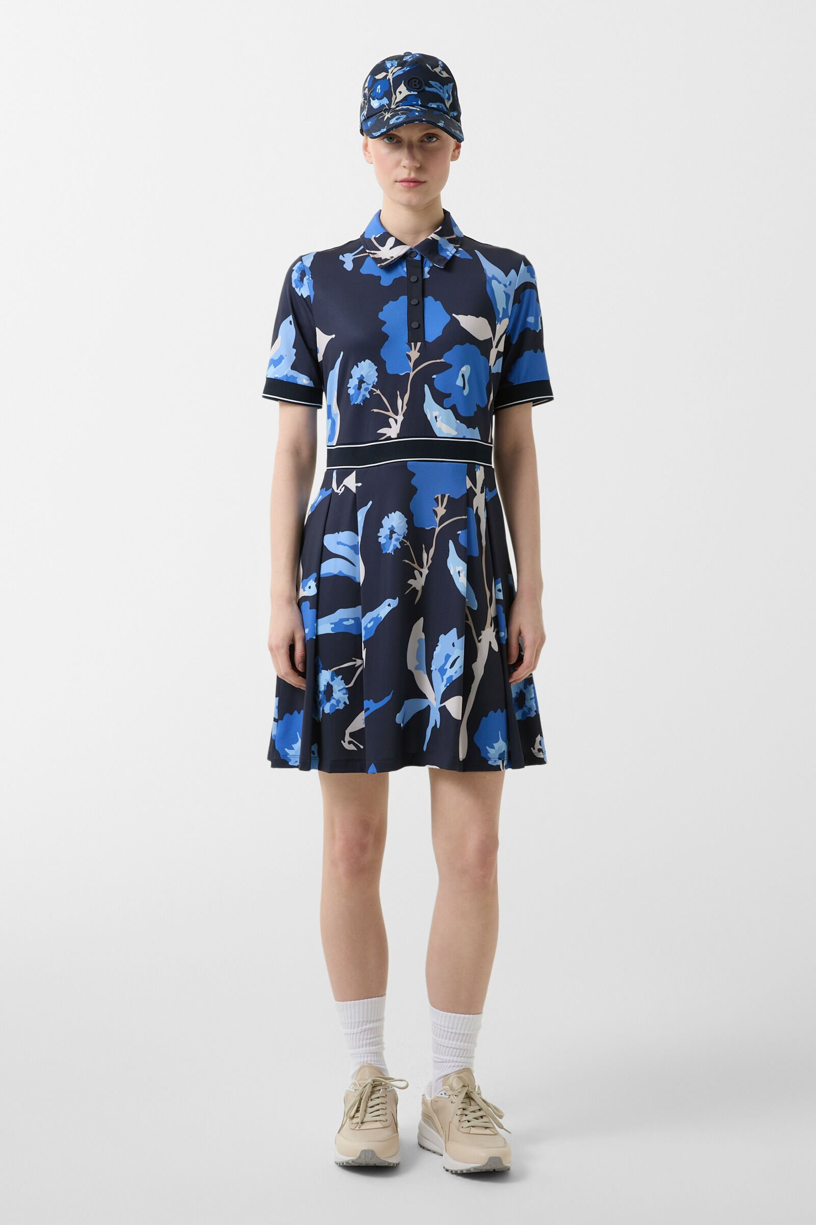 Linny functional polo dress in Navy blue/light blue - 2