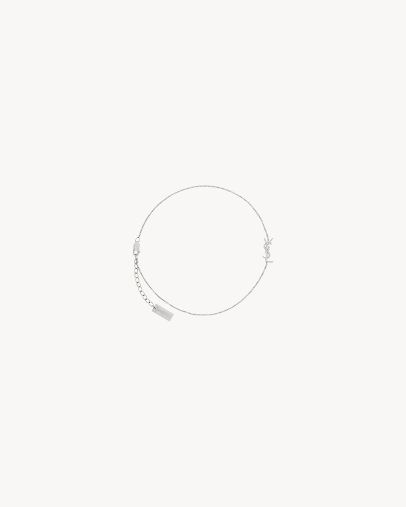 SAINT LAURENT CASSANDRE ANKLE BRACELET IN 18K GREY GOLD outlook