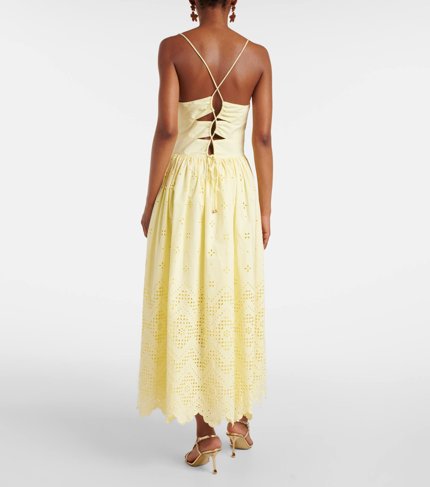 Broderie anglaise cotton midi dress - 3